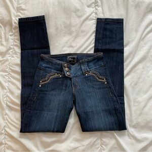 Duba-y y2k Women's Blue Jeans with detailed pockets